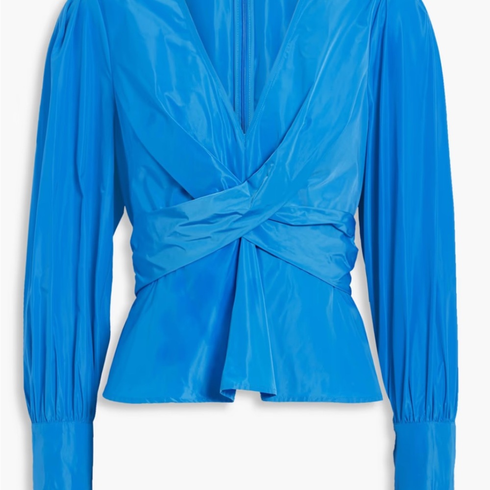 Veronica Beard Vibrant Blue Wrap Blouse
